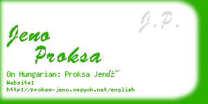 jeno proksa business card